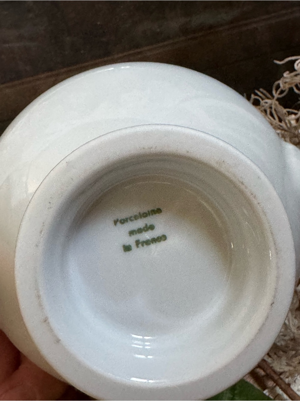 Vintage French White Porcelain Lion Head Soup Bowl | Made in France - Picture 3 of 5